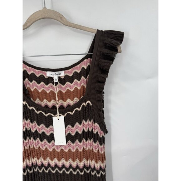 Heartloom Bennet Knit Maxi Dress Women Large Colorful Ruffle Retro Y2K NEW - Picture 9 of 9